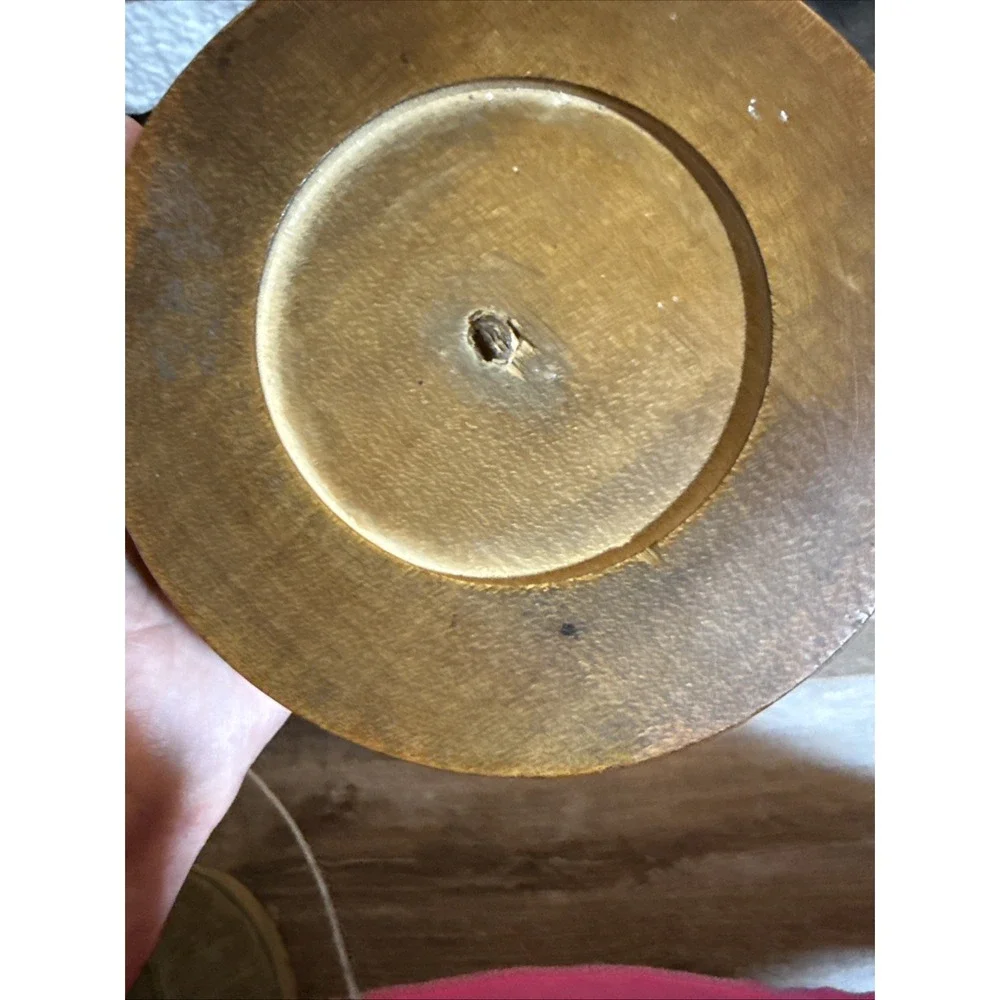 Vintage Wood & Steel Cigarette Ashtray Three Slot 5.5